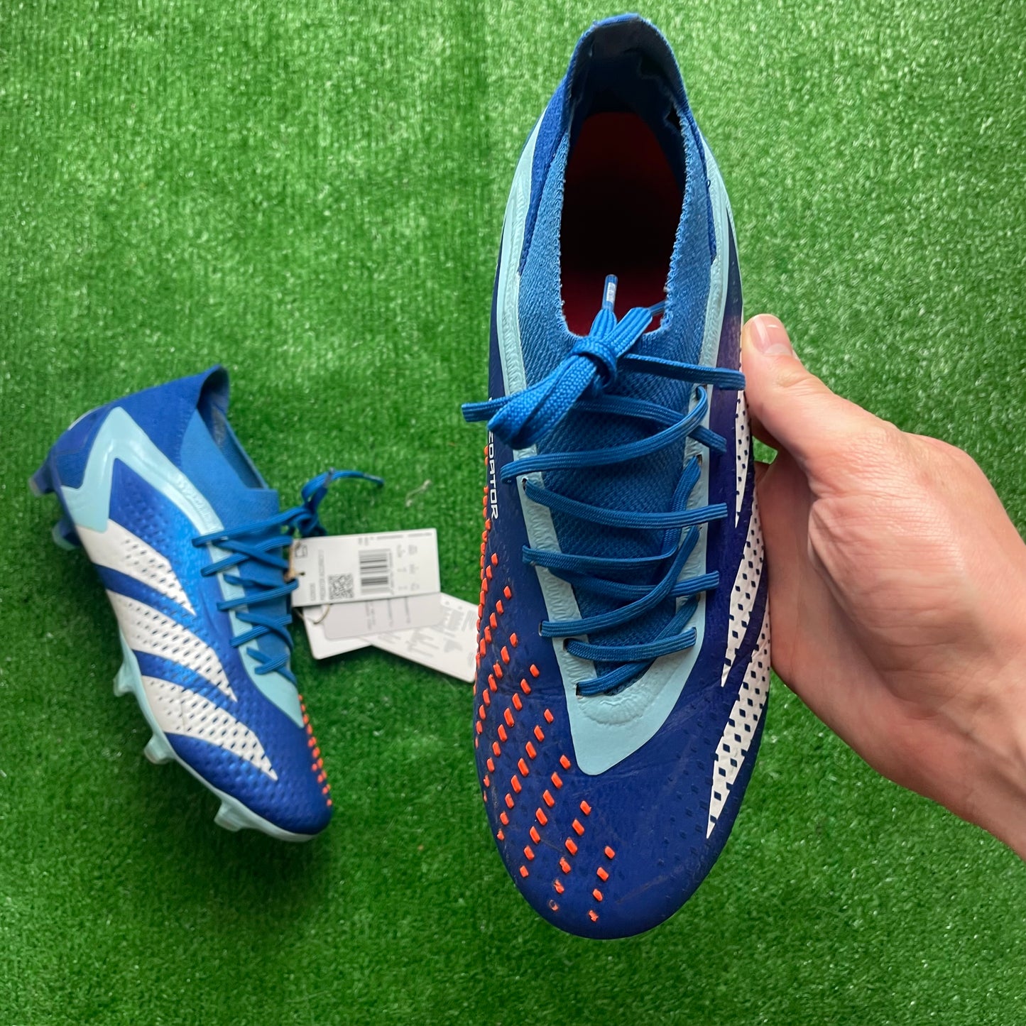 Adidas Predator Accuracy.1 L Blue FG Football Boots (Pre-Loved) - Size UK 7