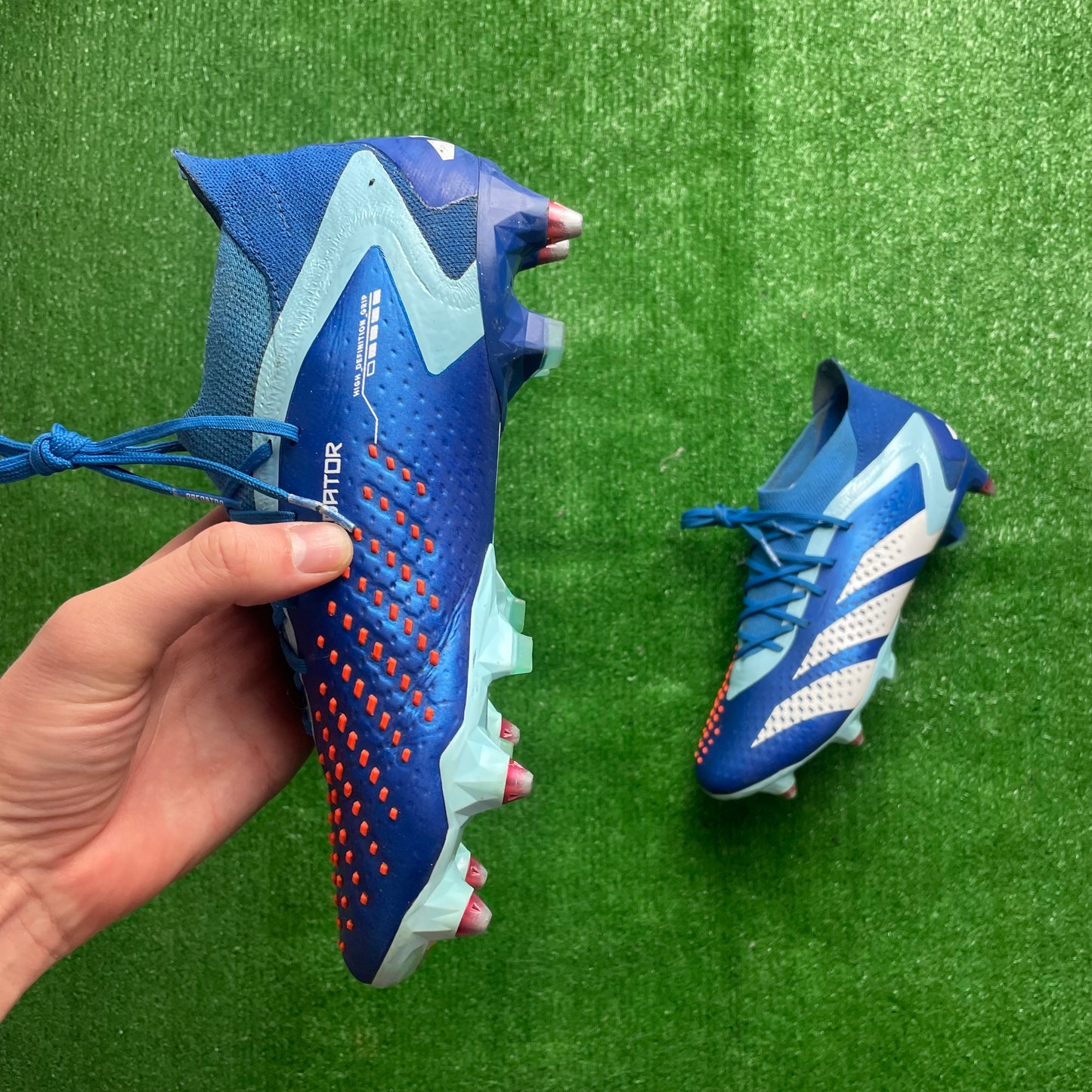Adidas Predator Accuracy.1 L Blue SG Football Boots (Pre-Loved) - Size UK 6.5
