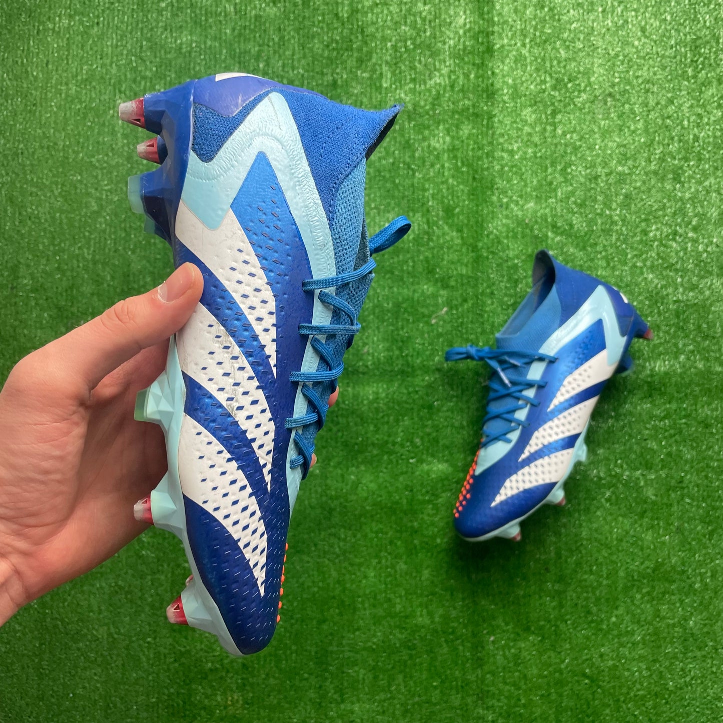 Adidas Predator Accuracy.1 L Blue SG Football Boots (Pre-Loved) - Size UK 6.5