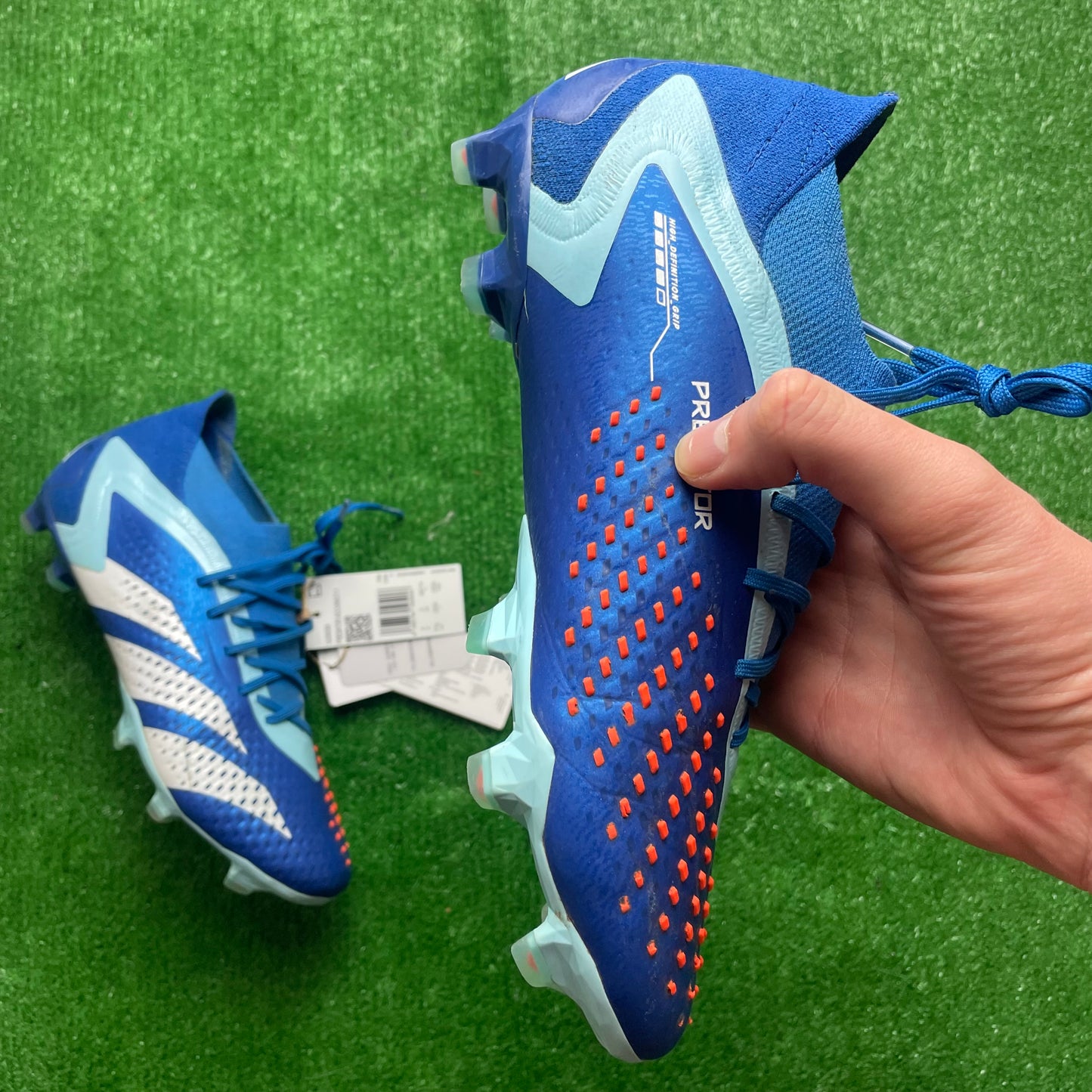 Adidas Predator Accuracy.1 L Blue FG Football Boots (Pre-Loved) - Size UK 7
