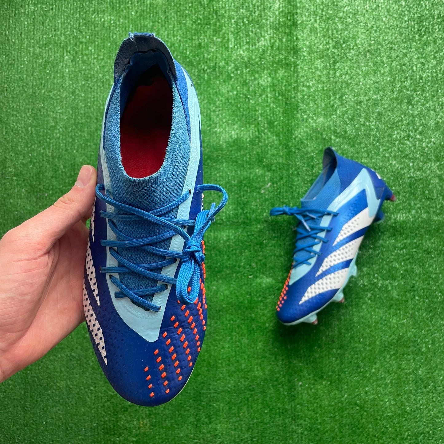 Adidas Predator Accuracy.1 L Blue SG Football Boots (Pre-Loved) - Size UK 6.5