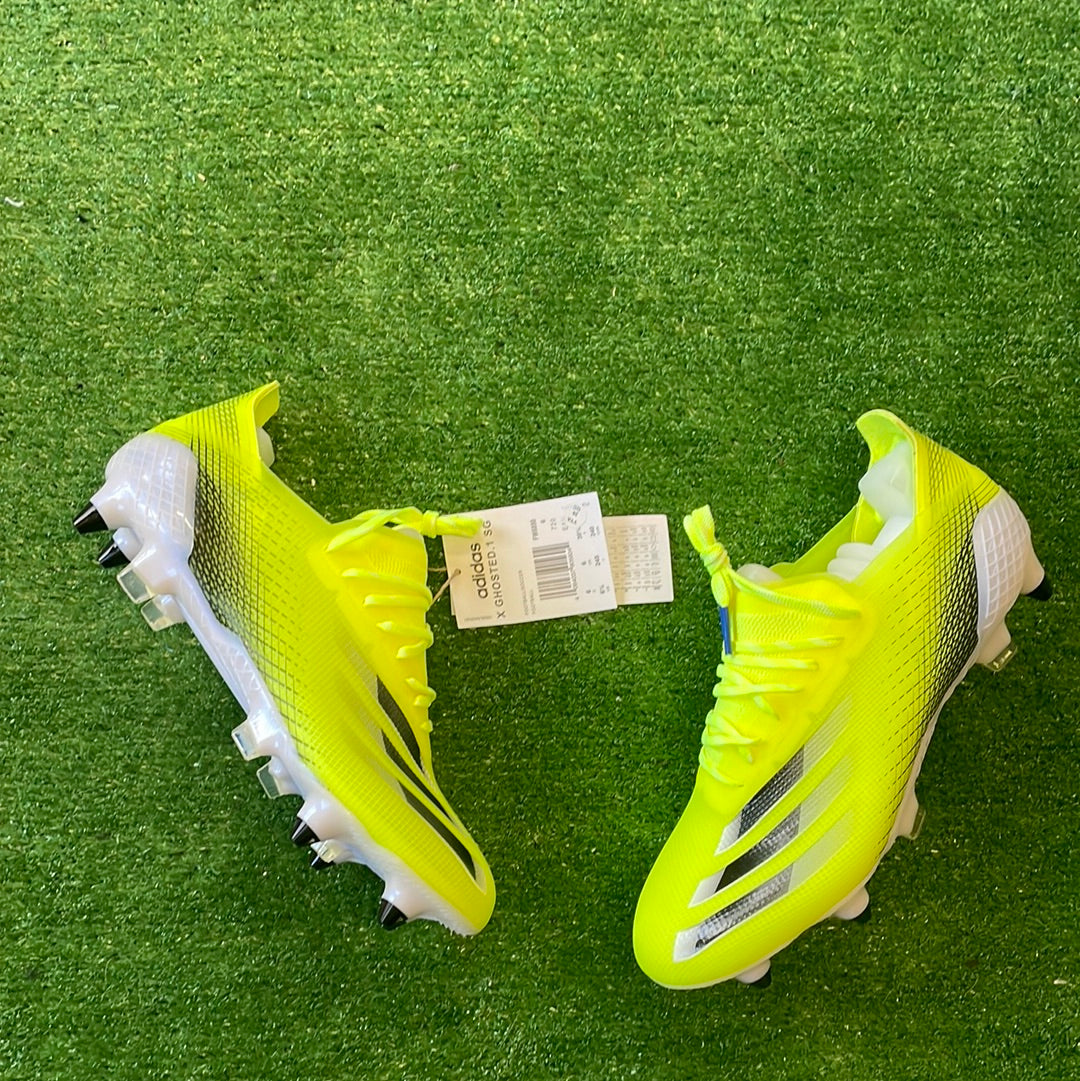 Adidas X Ghosted.1 Yellow SG Football Boots (Brand New) - Size UK 6