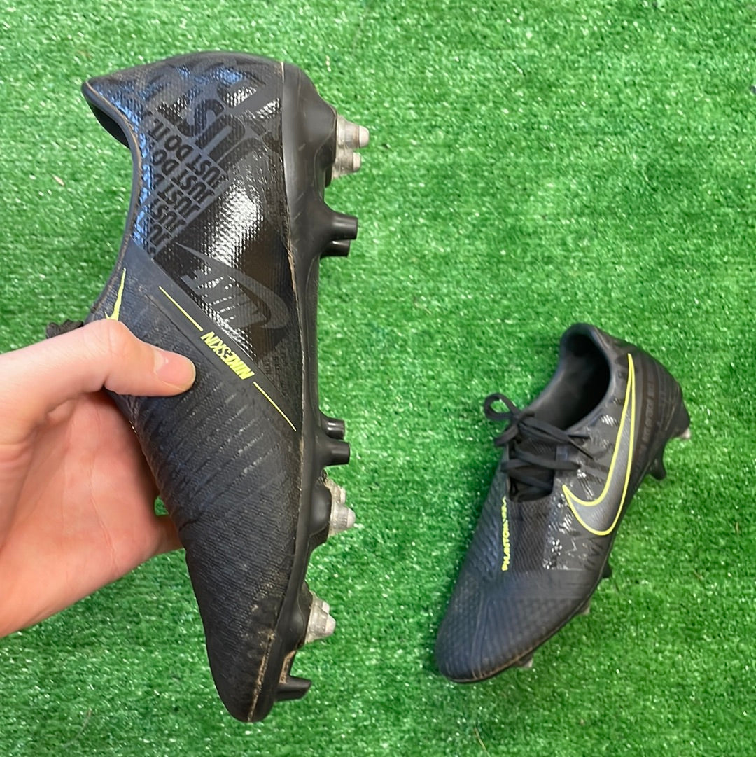 Nike Phantom VNM Black/Lime SG-PRO ACC Anti-Clog Football Boots (Pre-Loved) - Size UK 6